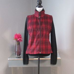 Woolrich Red Black Hunt Plaid Fleece Vest Size M